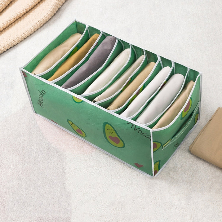 Non-woven Clothing Sorting Storage Box Avocado Portable 9 Grids