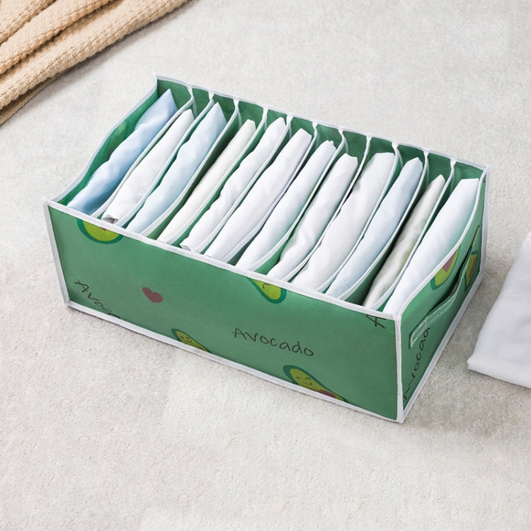 Non-woven Clothing Sorting Storage Box Avocado Portable 12 Grids