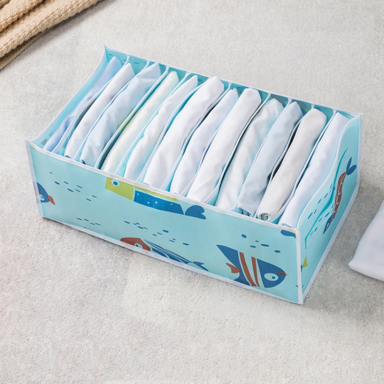 Non-woven Clothing Sorting Storage Box Little Fish Portable 12 Grids