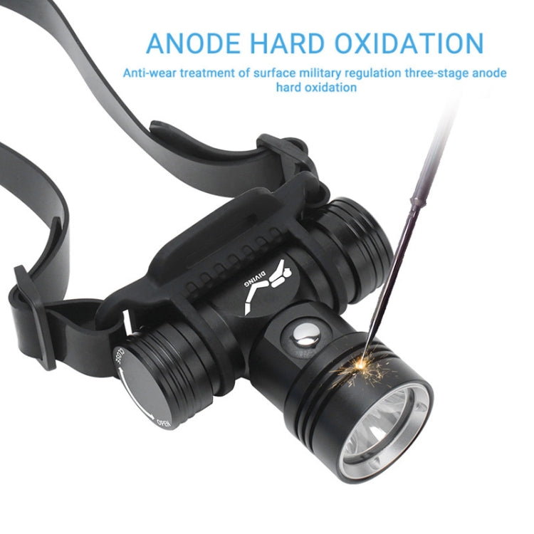 Diving Headlamp 60m Underwater Headlight XM-L2 Led Scuba head Flashlight(Without Battery&Charger)