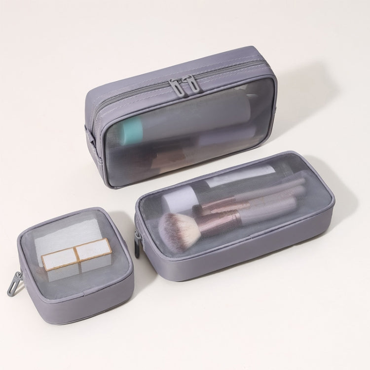 Multifunctional Portable Large Capacity Toiletry Cosmetic Bag, Color: Gray 3 PCS/Set
