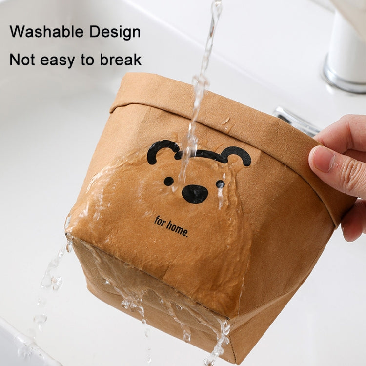 Desktop Separate Storage Washable Kraft Paper Bag, Size: 10x10x15cm