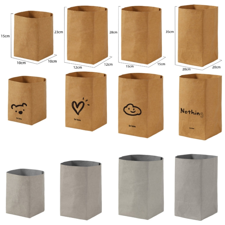 Desktop Separate Storage Washable Kraft Paper Bag, Size: 15x15x28cm