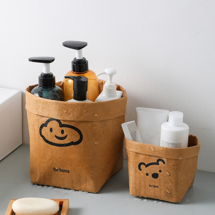 Desktop Separate Storage Washable Kraft Paper Bag, Size: 15x15x28cm