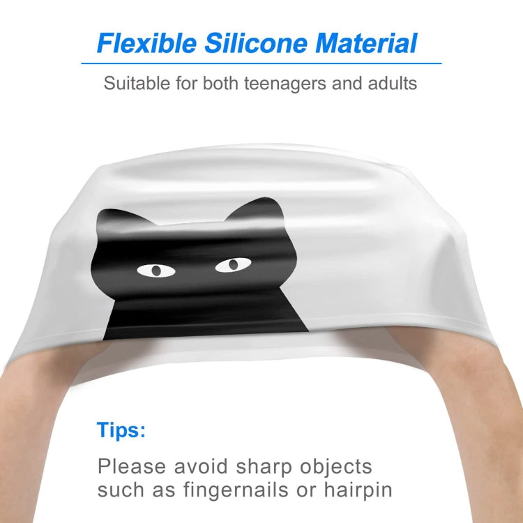 Hy08 Cute Cartoon Print Silicone Swimming Cap, Spec: White Pig