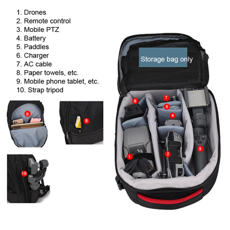 Drone Storage Bag Backpack SLR Camera Bag for DJI Mavic Air 2/Air 2S(Black)