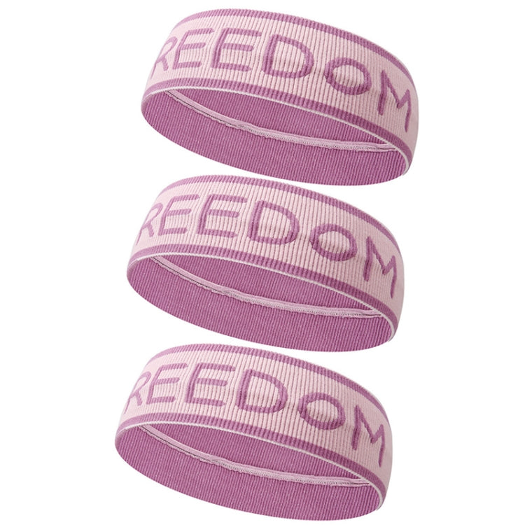 3PCS Alphabet Stretch Wool Tie Hair Band Sports Yoga Knitted Sweat Absorbing Hair Band