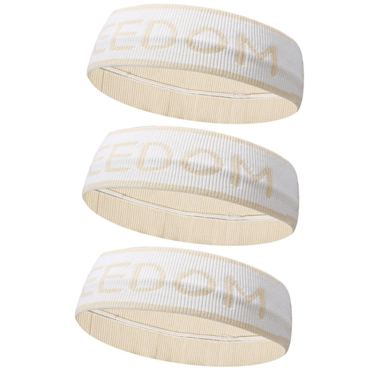3PCS Alphabet Stretch Wool Tie Hair Band Sports Yoga Knitted Sweat Absorbing Hair Band