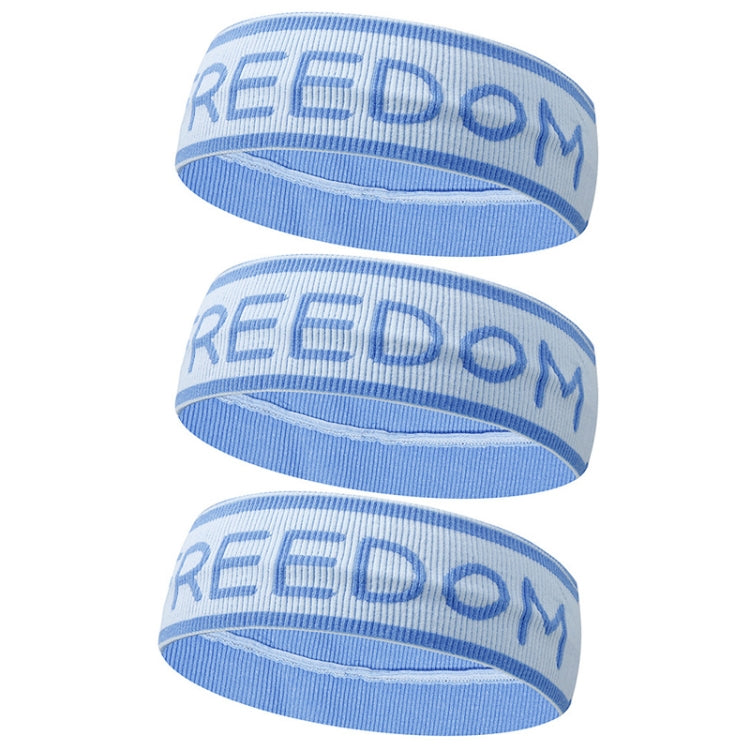 3PCS Alphabet Stretch Wool Tie Hair Band Sports Yoga Knitted Sweat Absorbing Hair Band