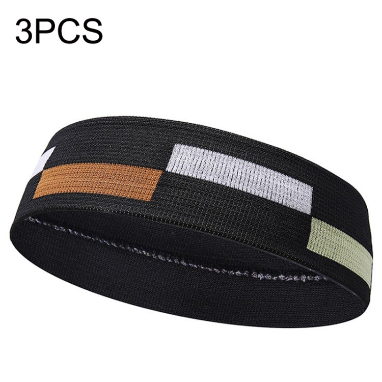 3PCS Elastic Knitted Headband Thin Sports Fitness Running Antiperspirant Hairband