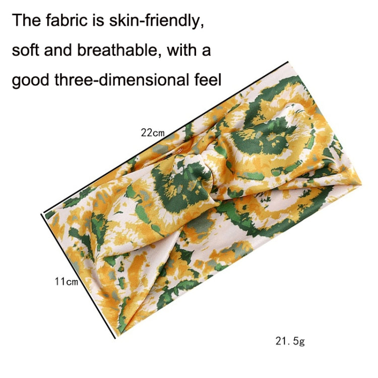 3PCS Colorful Printed Stretch Sports Headband Tie Dye Cross Mid End Headband