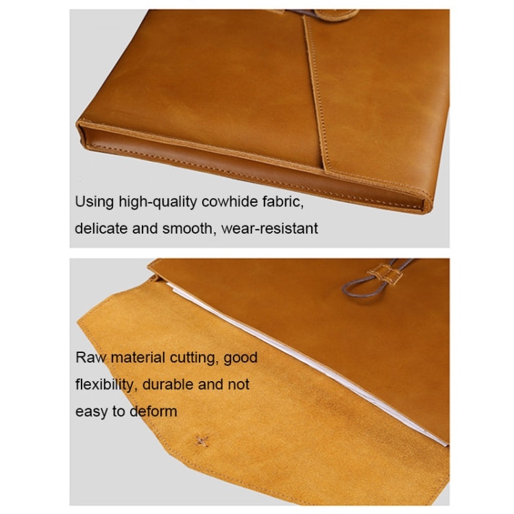 S121 Leather Wear-resistant Business Briefcase, Color: Brown
