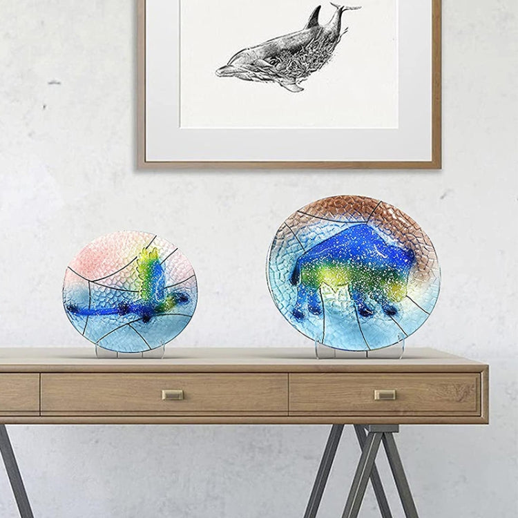 2 PCS Acrylic Transparent Display Shelf Bookshelf Plate Holders, Specification:  8x7.5x6.5cm