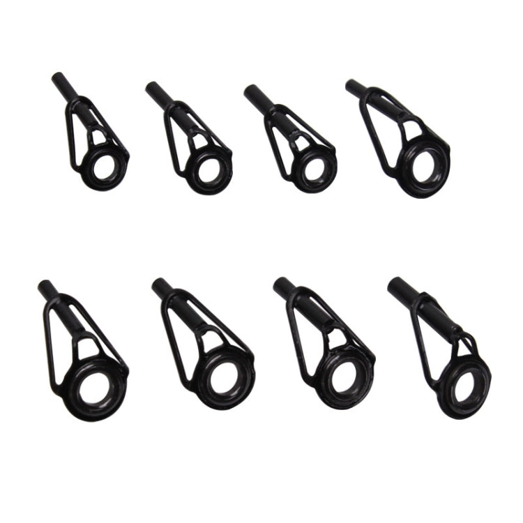 80 PCS / Box Top Ring Leading Eye Lure Rod Accessories, Style: Stainless Steel+Ceramic Ring(Black)