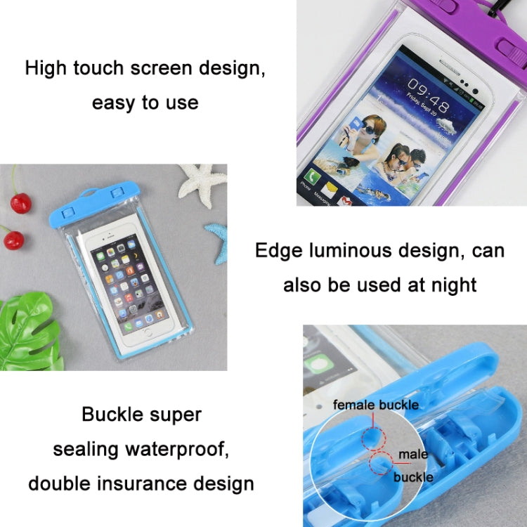 4 PCS Sealed Luminous PVC Waterproof Cover Swimming Mobile Phone Waterproof Bag