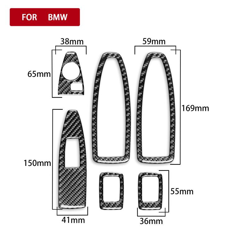 For BMW X1 F48/X2 F39 6pcs /Set Door Lift Stickers Without Small Holes - Black