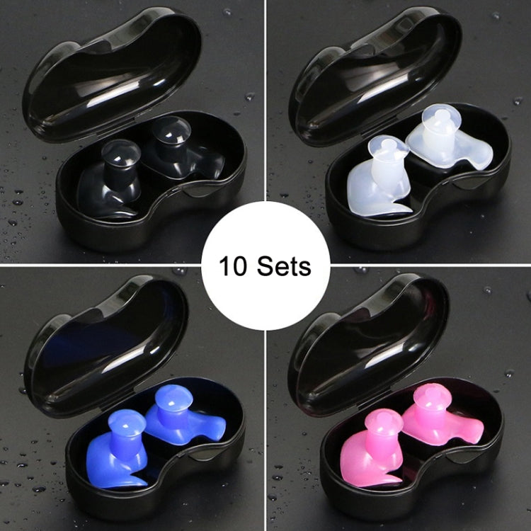 10 Sets Swimming Waterproof Spiral Silicone Earplugs