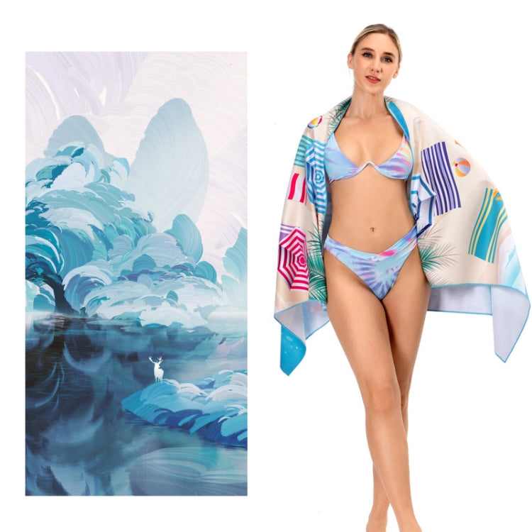 SY004 Resort Seaside Portable Diving Printed Microfiber Beach Towel