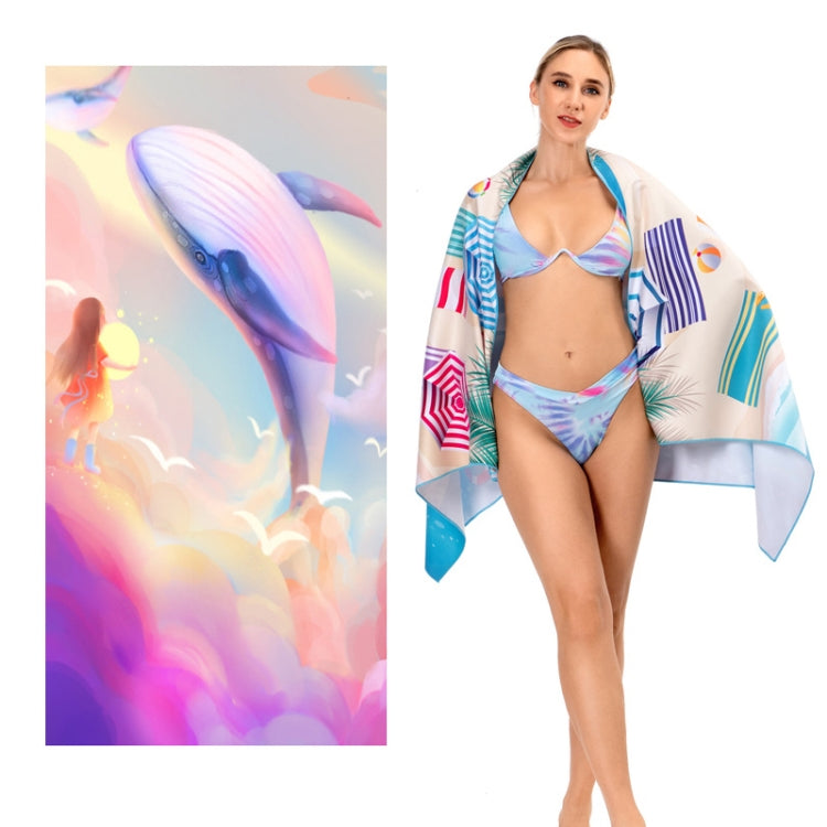 SY004 Resort Seaside Portable Diving Printed Microfiber Beach Towel