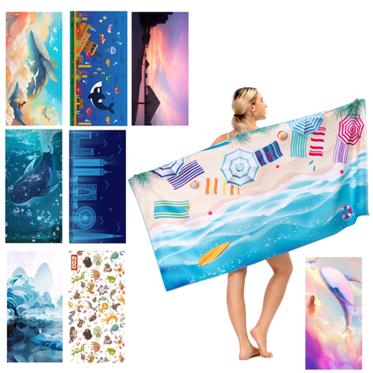 SY004 Resort Seaside Portable Diving Printed Microfiber Beach Towel