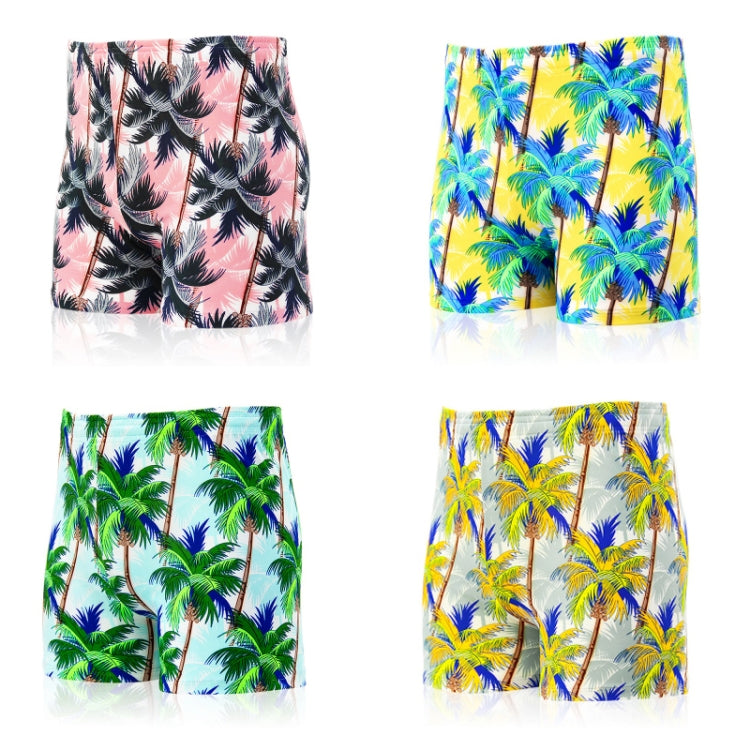 Men Fashion Print Anti Embarrassing Loose Boxer Swim Shorts, Color: