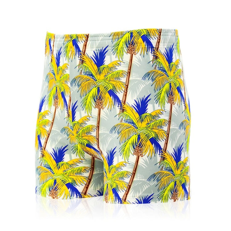 Men Fashion Print Anti Embarrassing Loose Boxer Swim Shorts, Color: