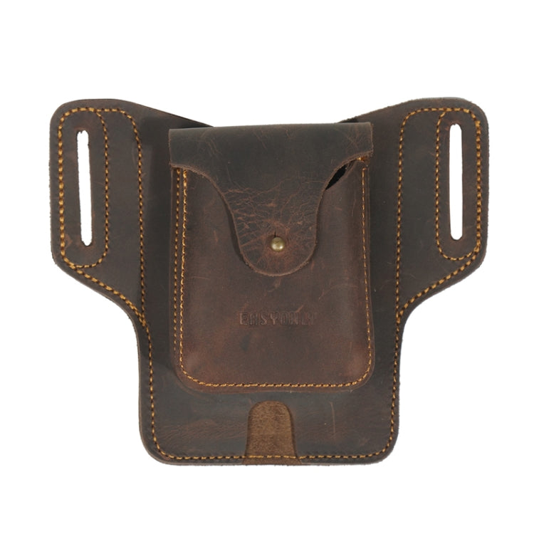 Outdoor Sports Running Crazy Horse Leather Mobile Phone Waist Bag
