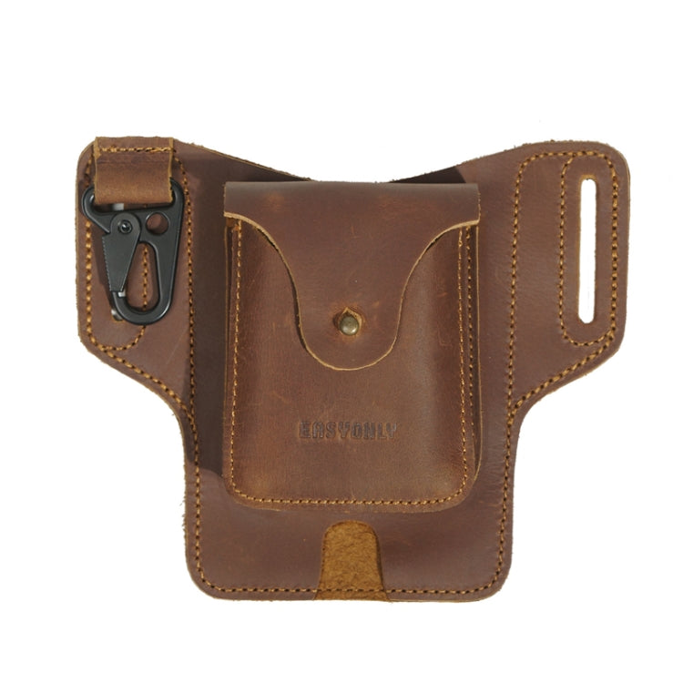 Outdoor Sports Running Crazy Horse Leather Mobile Phone Waist Bag