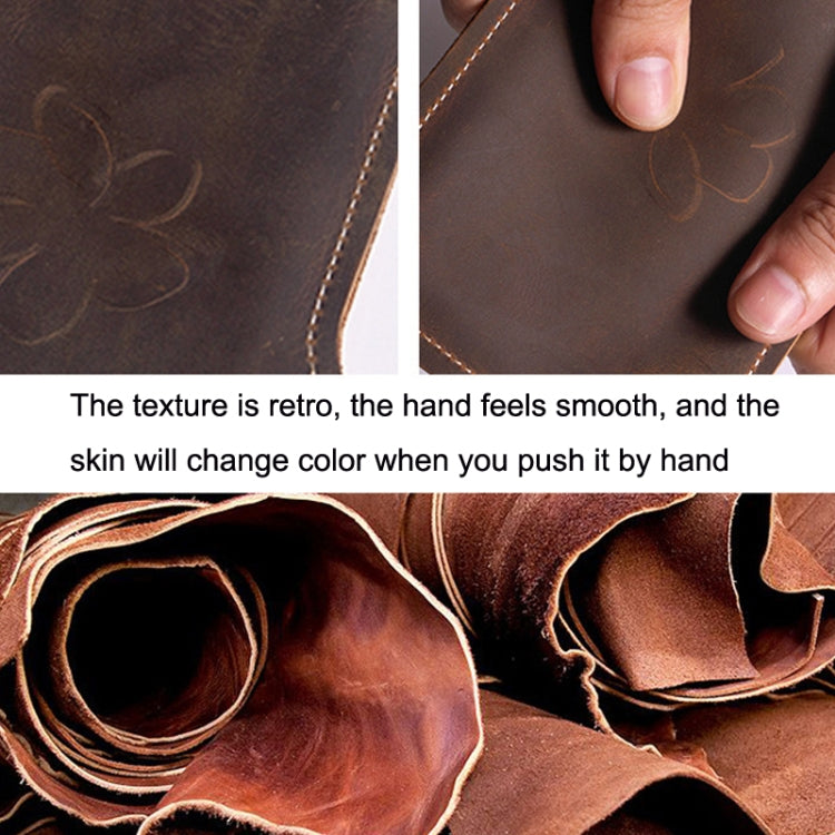 Outdoor Sports Running Crazy Horse Leather Mobile Phone Waist Bag