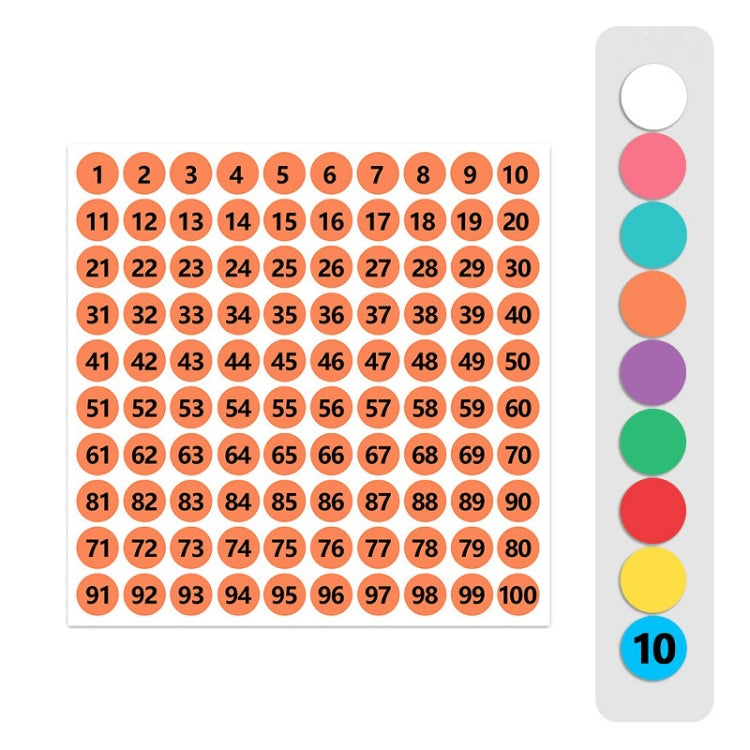 100 PCS Clothes Footwear Size Number Label Sticker, Random Color Delivery, Diameter: 10mm