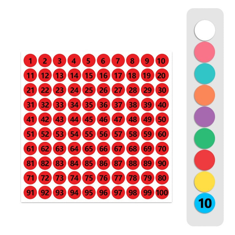 100 PCS Clothes Footwear Size Number Label Sticker, Random Color Delivery, Diameter: 15mm