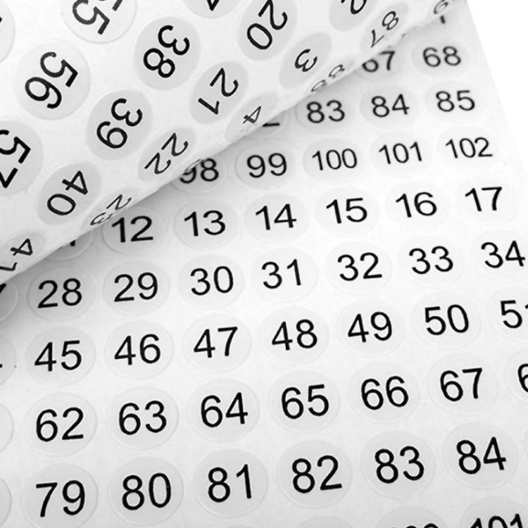 100 PCS Clothes Footwear Size Number Label Sticker, Random Color Delivery, Diameter: 25mm