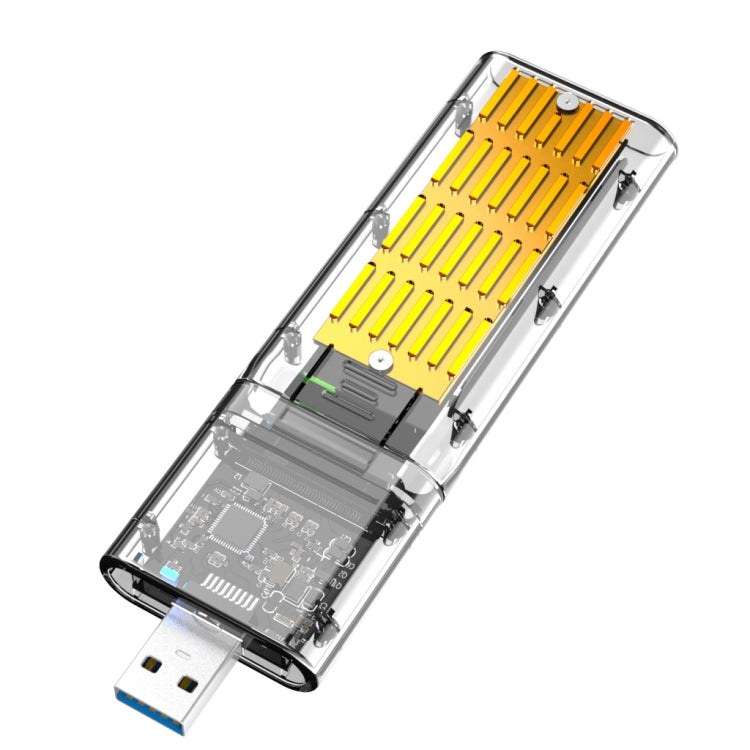M.2 NVMe SSD Enclosure USB 3.1 Gen 2 10 Gbps to NVMe PCI-E M.2 SSD Case, Color: Gold