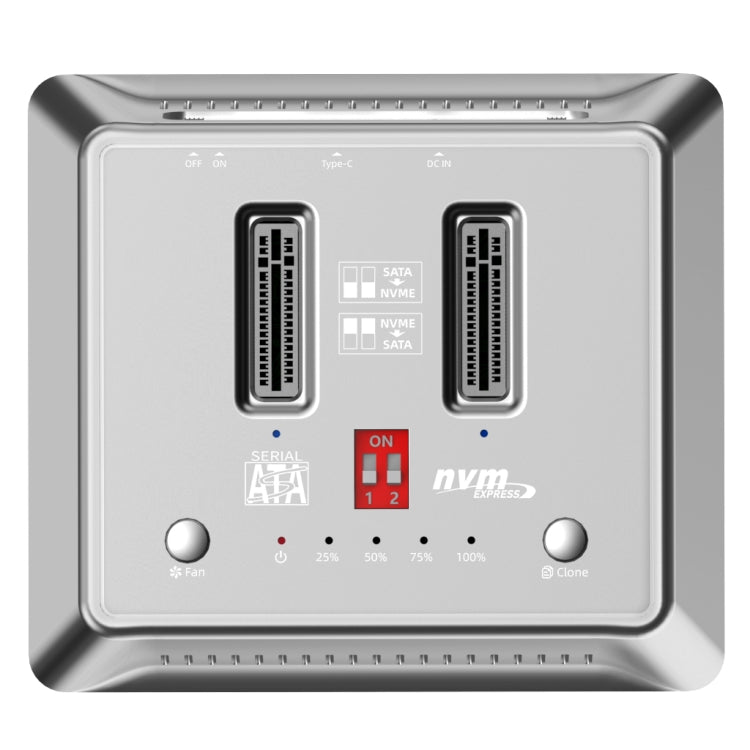USB3.2 10Gbps to M.2 NVMe SATA Docking Station With  Cooling Fan