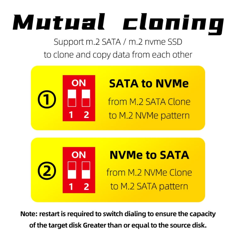USB3.2 10Gbps to M.2 NVMe SATA Docking Station With  Cooling Fan