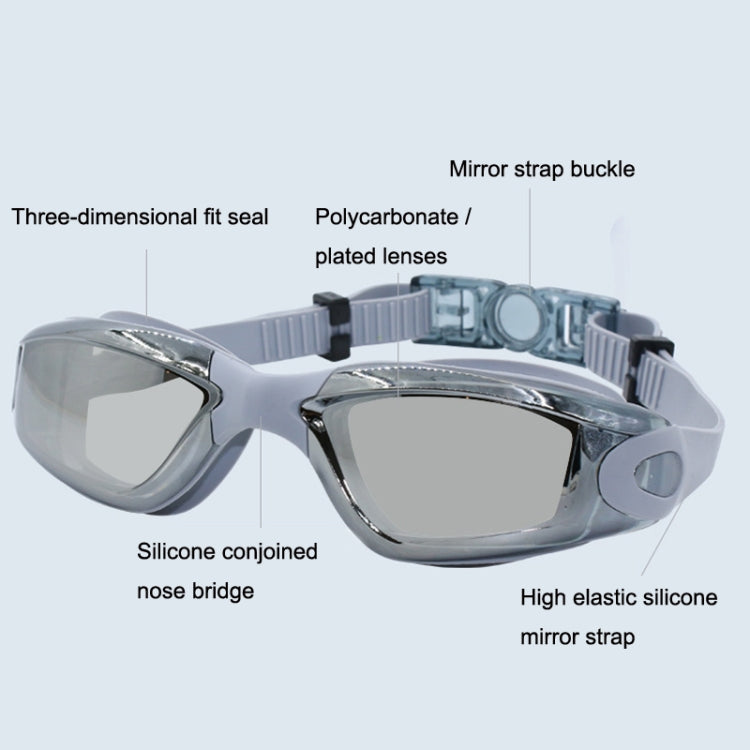 HD Waterproof and Anti-fog Electroplating Swimming Goggles