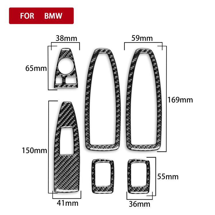 For BMW X1 F48/X2 F39 6pcs/Set Door Lift Sticker With Small Holes - Black