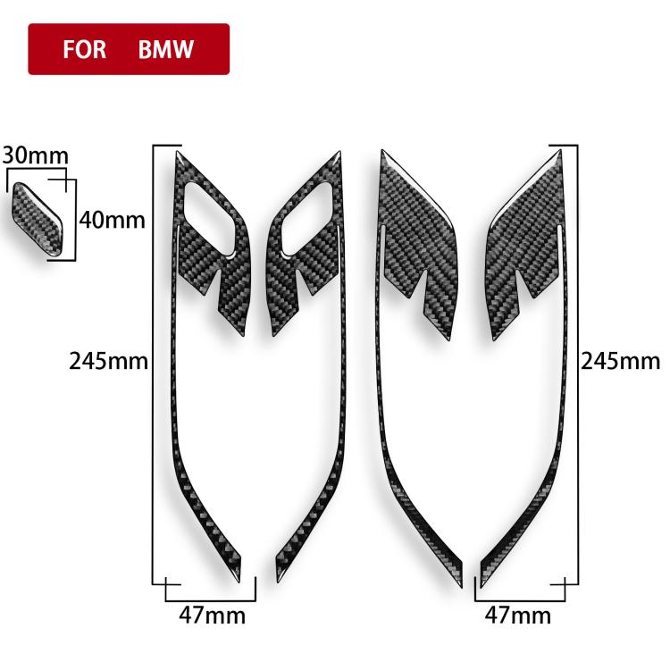 For BMW X1 F48/X2 F39 5pcs /Set Right-Hand Drive Door Handle Frame Sticker - Black