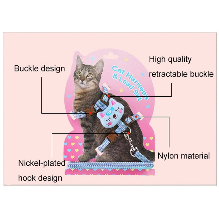 2 PCS Comfortable Adjustable Anti-Escape Cat Leash, Size: