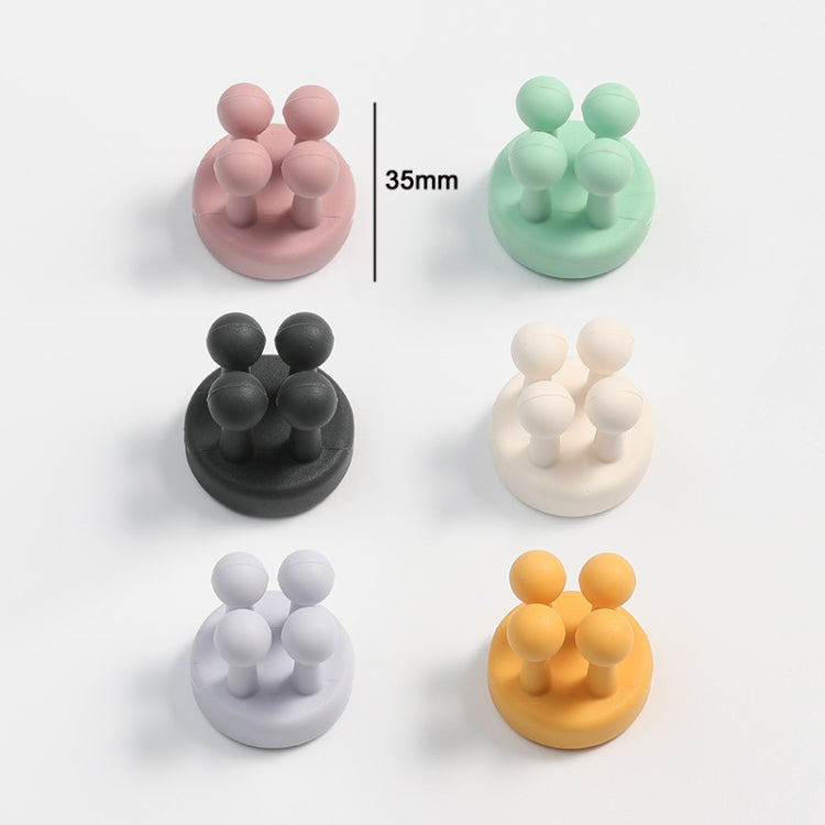 3 PCS Nail-free Silicone Seamless Paste Hook Toothbrush Storage Rack