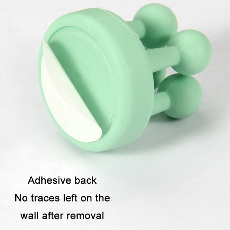3 PCS Nail-free Silicone Seamless Paste Hook Toothbrush Storage Rack