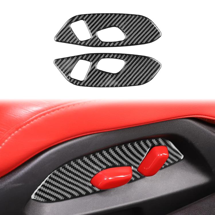 For Chevrolet Corvette C8 2pcs /Set Seat Adjustment Switch Frame Sticker - Black