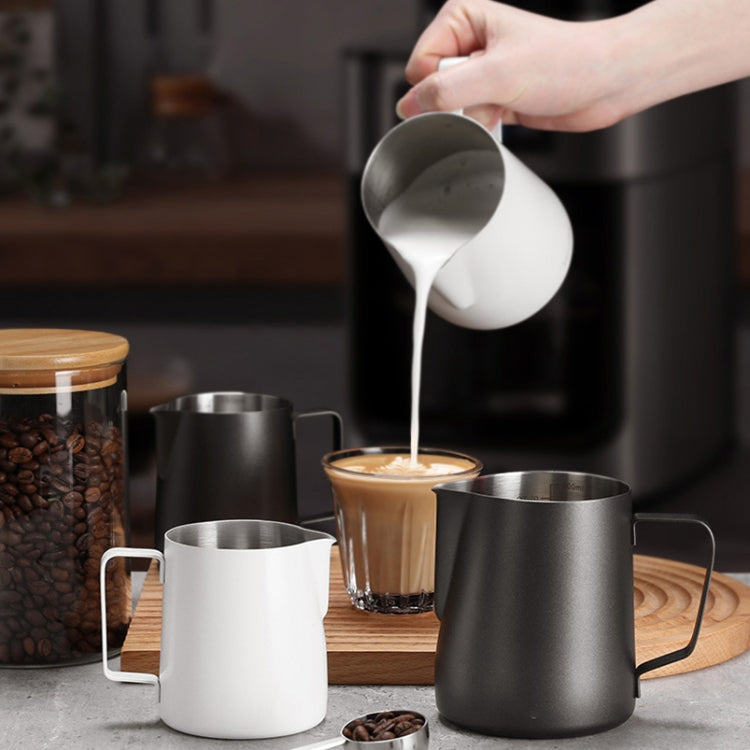 304 Stainless Steel Coffee Pot with Scale, Spec: 600ml (Black Beak)