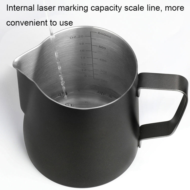 304 Stainless Steel Coffee Pot with Scale, Spec: 600ml (Black Beak)