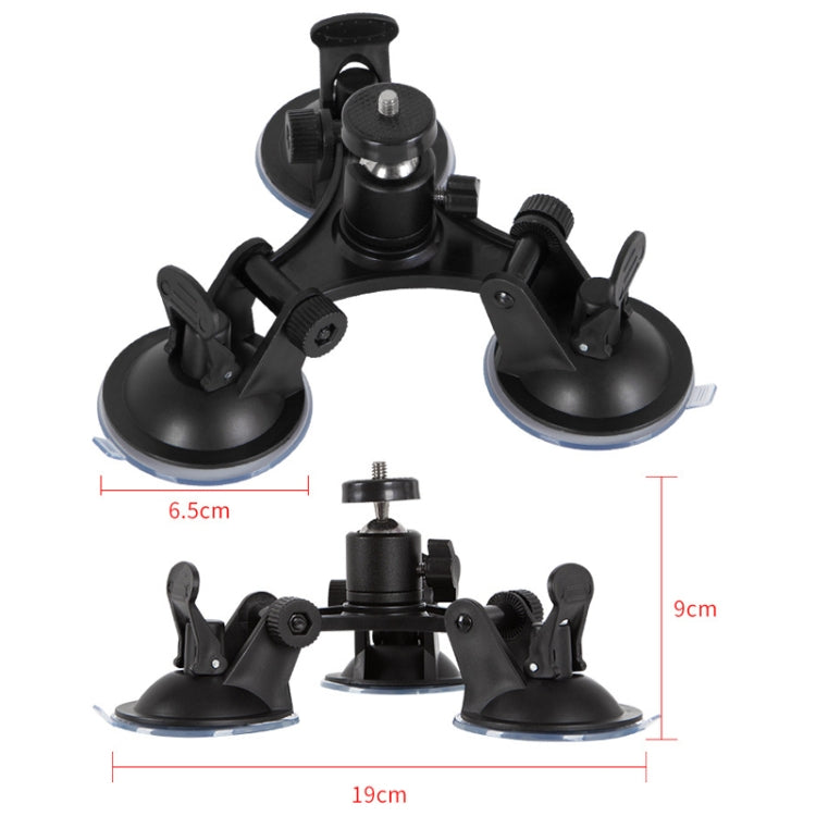Car General Purpose Vehicle Bracket Suction Cup Fixed Glass Video Shooting Base, Shape: Suction Cup+PTZ+Gopro Screw