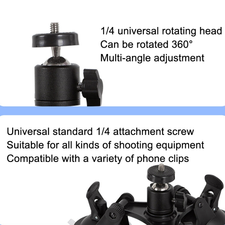 Car General Purpose Vehicle Bracket Suction Cup Fixed Glass Video Shooting Base, Shape: Suction Cup+PTZ+Gopro Screw