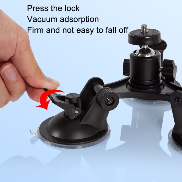 Car General Purpose Vehicle Bracket Suction Cup Fixed Glass Video Shooting Base, Shape: Suction Cup+PTZ+Gopro Screw