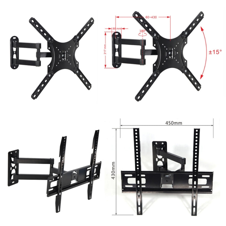 Telescopic Steering Wall Mount TV Rack, Model: CP307 (14-47 inches)
