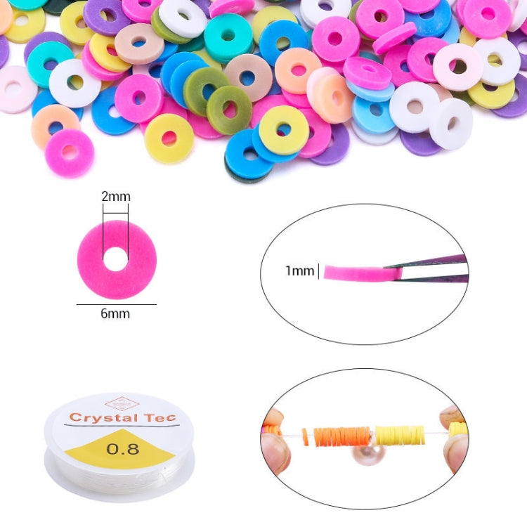 2 PCS 6 Grids Soft Pottery Beading Set DIY Bracelet Necklace Making