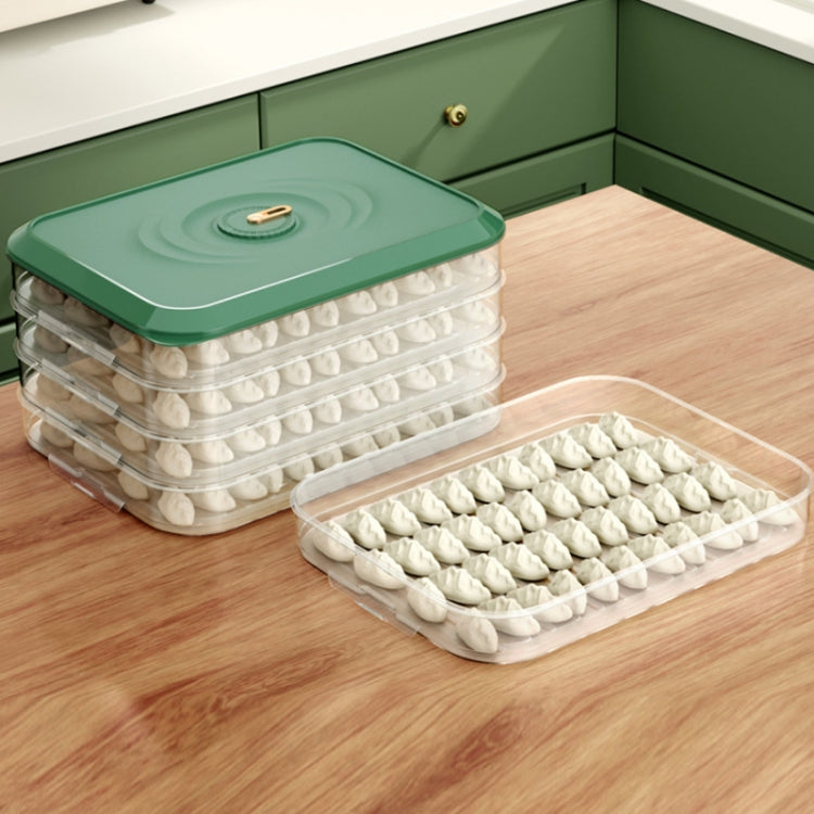 Household Refrigerator Freezer Large Capacity Dumpling Box, Capacity: Two Layers (Green)